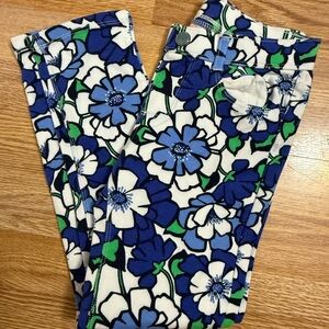 Gymboree Blue and Green Floral  Pants girls 7